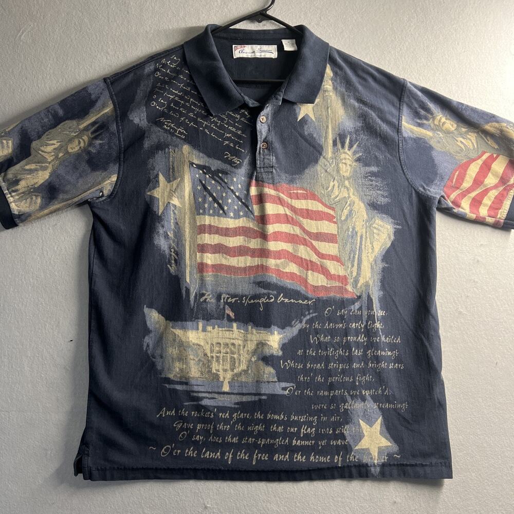 American Summer Shirt Mens XL Patriotic USA Flag‎ Liberty Summer Cookout